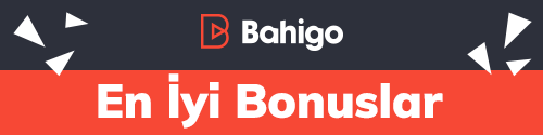 üçgenler ve bahigo logosu bulunan kırmızı-gri arkaplanlı banner